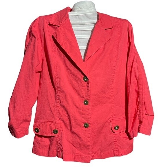 Vintage Spartelle 3/4 Sleeve Coral Jacket with 3 Buttons. - Picture 1 of 5